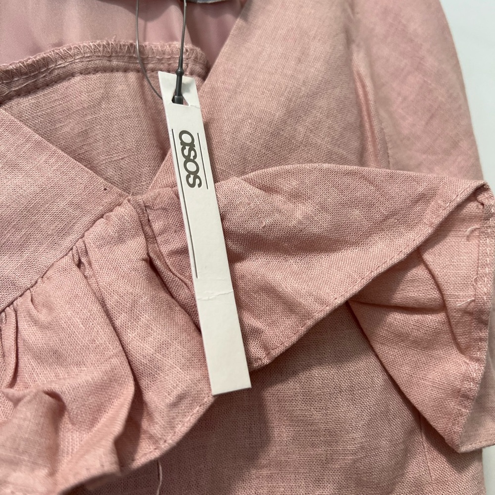 ASOS Pink Ruffled Jumpsuit with Cropped Wide-Leg - Picture 6 of 6